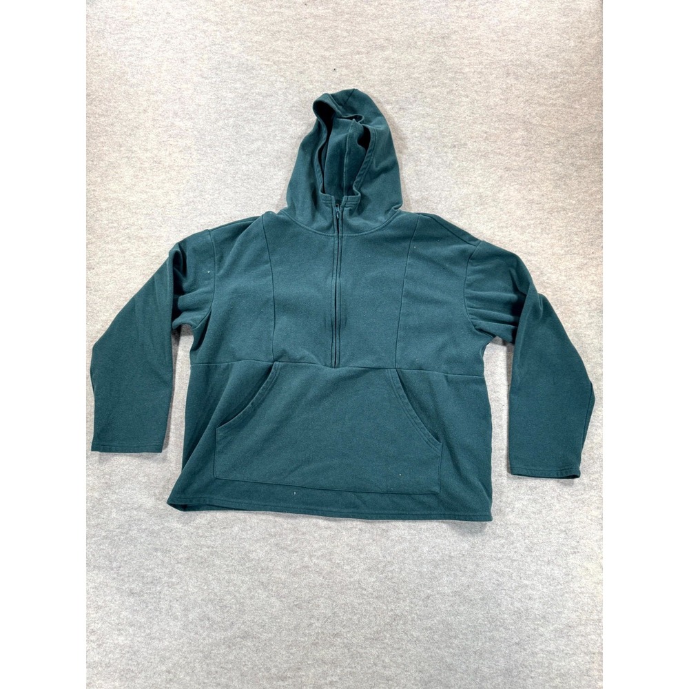 Dokotoo Fleece Quarter Zip Hoodie Women XL Green Gym Running Training Athleisure